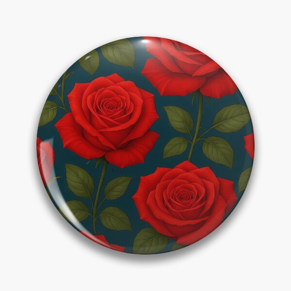 Item preview, Red Roses Floral Pattern Dark Background Art designed and sold by LuisWorks.