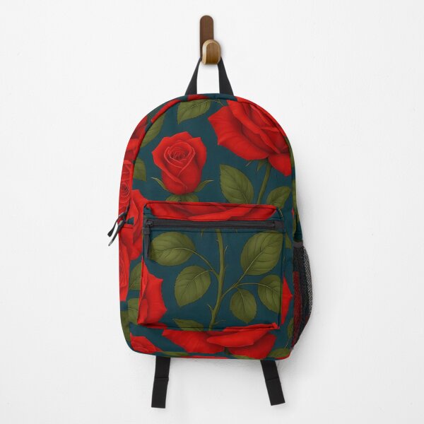 Item preview, Red Roses Floral Pattern Dark Background Art designed and sold by LuisWorks.