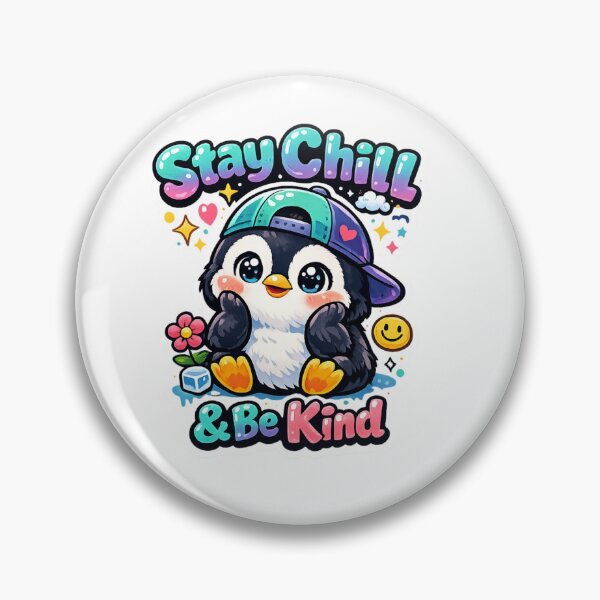 Item preview, Cute Penguin Stay Chill & Be Kind Sticker designed and sold by Snikdha.
