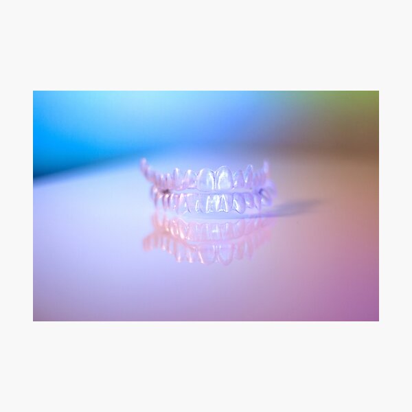 Invisible dental retainers. Correction alignment denture. Photographic Print