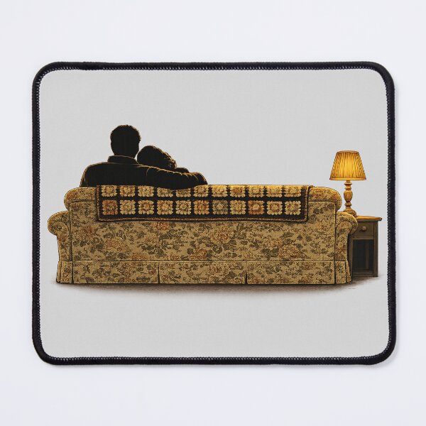 Item preview, Roseanne and Dan on their Floral Couch | Cozy TV Night | Retro 80s & 90s Working-Class Sitcom Inspired Art designed and sold by DiamondSkyShirt.