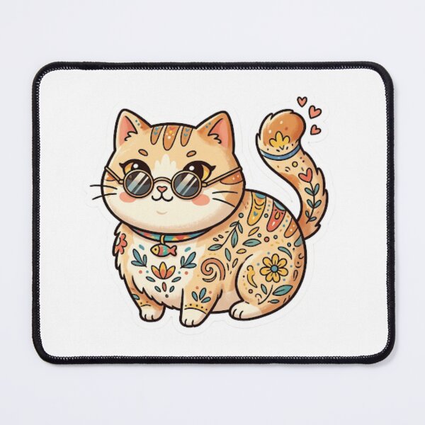 Item preview, Cute BoHo Cat With Sunglasses Illustration designed and sold by Iampoji.