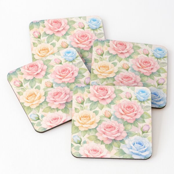 Item preview, Colorful Roses Watercolor Floral Pastel Pattern Art designed and sold by LuisWorks.