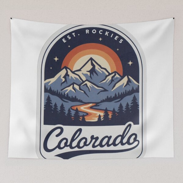 Item preview, Colorado Mountains Retro  | Sunset Peak Landscape Sticker | Outdoor Adventure Gift designed and sold by CrystalCove11.