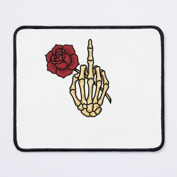 Item preview, Middle Finger Skeleton Hand Rose Tattoo Flash designed and sold by ryanguas.