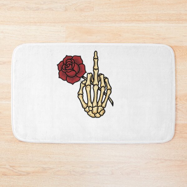 Item preview, Middle Finger Skeleton Hand Rose Tattoo Flash designed and sold by ryanguas.