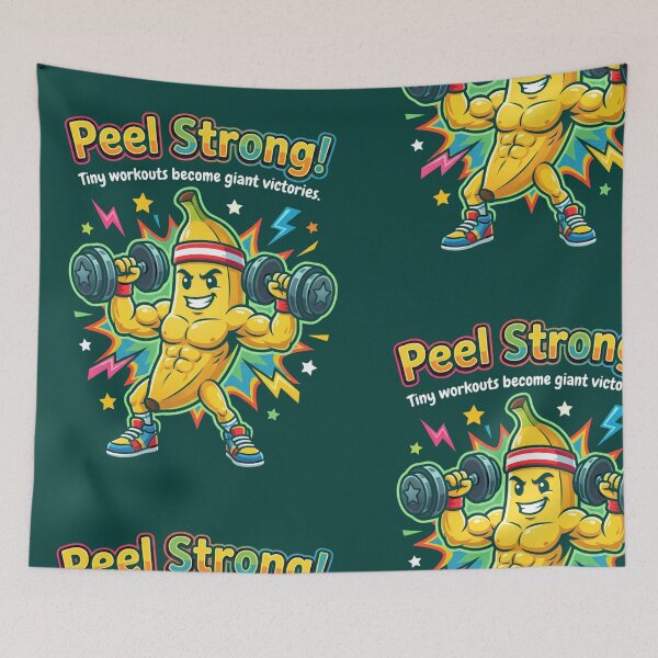 Item preview, Peel Strong! – Banana Gym Motivation designed and sold by Tharaazu.