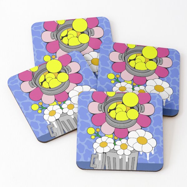 Item preview, Pop Art Trash Can Daisy Flowers Illustration designed and sold by Lexkon Liu's art.