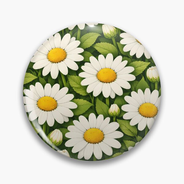 Item preview, White Daisy Floral Pattern Green Garden Art designed and sold by LuisWorks.