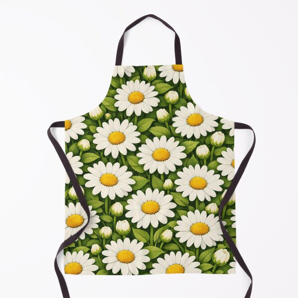 Item preview, White Daisy Floral Pattern Green Garden Art designed and sold by LuisWorks.