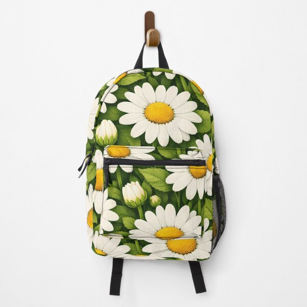 Item preview, White Daisy Floral Pattern Green Garden Art designed and sold by LuisWorks.