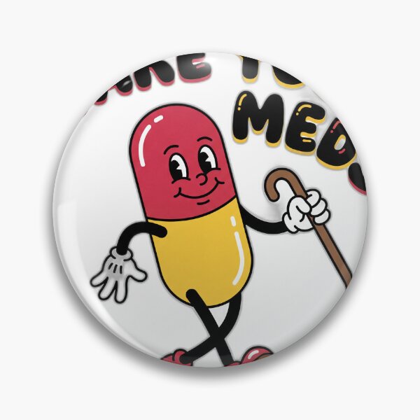 Item preview, Take Your Meds Retro Cartoon Pill designed and sold by ryanguas.