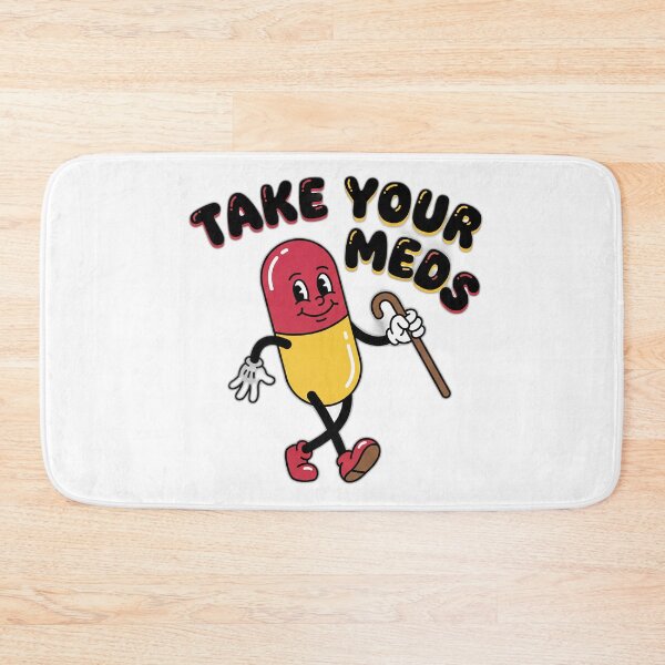 Item preview, Take Your Meds Retro Cartoon Pill designed and sold by ryanguas.
