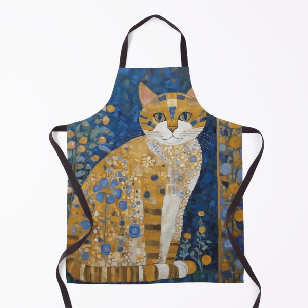 Item preview, Gustav Klimt Orange Tabby Cat in a Blue Flower Garden designed and sold by Vicky Brago-Mitchell®.