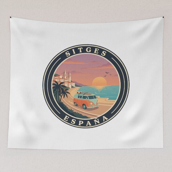 Item preview, Sitges España: Sunset Beach Van & Palm Coast designed and sold by CircinusStore.