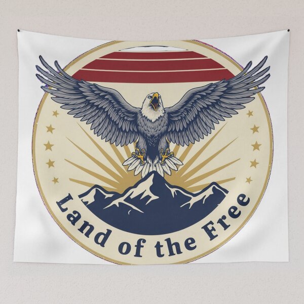 Item preview, Vintage American Eagle Land of the Free 4th of July Patriotic USA Independence Day Gift designed and sold by CrystalCove11.