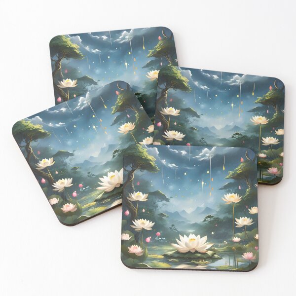 Item preview, Vesak Night - Sacred lotus pond under the full moon designed and sold by NeyhineAngelionShop.