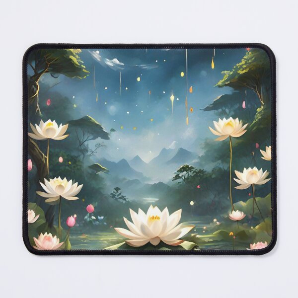 Item preview, Vesak Night - Sacred lotus pond under the full moon designed and sold by NeyhineAngelionShop.