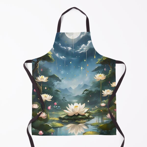 Item preview, Vesak Night - Sacred lotus pond under the full moon designed and sold by NeyhineAngelionShop.