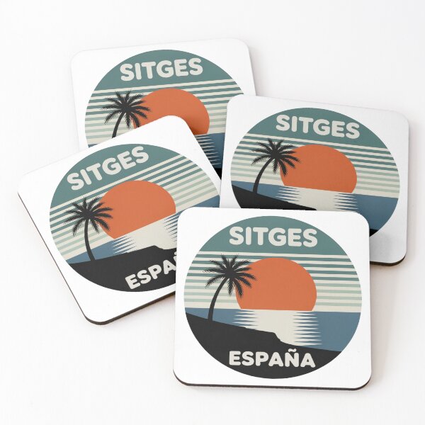 Item preview, Sitges España: Retro Palm Silhouette Sunset Badge designed and sold by CircinusStore.