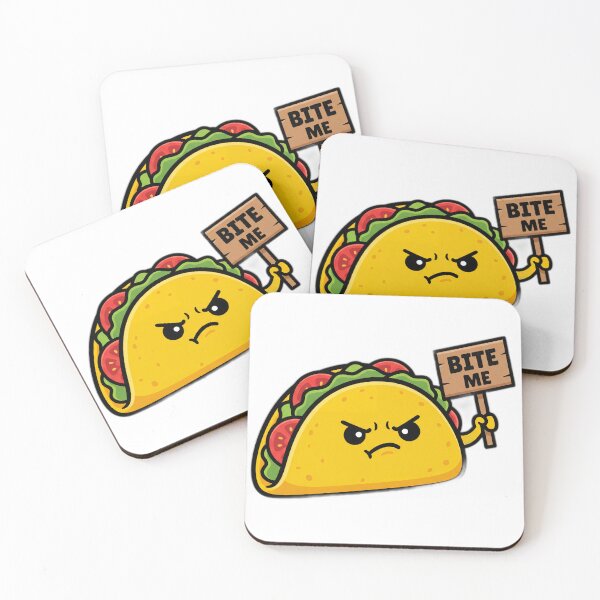 Item preview, Angry Taco Bite Me Funny Food Mascot designed and sold by ryanguas.