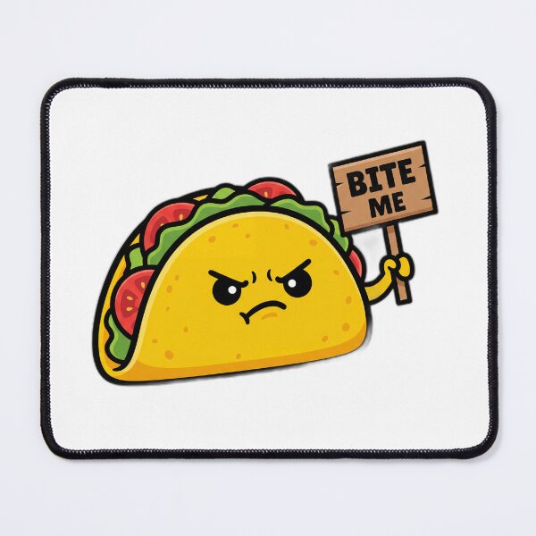 Item preview, Angry Taco Bite Me Funny Food Mascot designed and sold by ryanguas.
