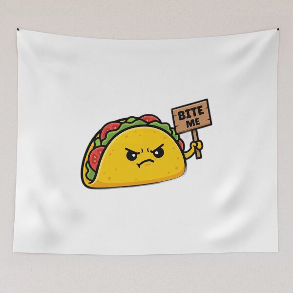 Item preview, Angry Taco Bite Me Funny Food Mascot designed and sold by ryanguas.