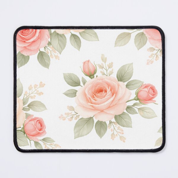 Item preview, Pink Peach Roses Botanical Watercolor Floral Pattern designed and sold by LuisWorks.