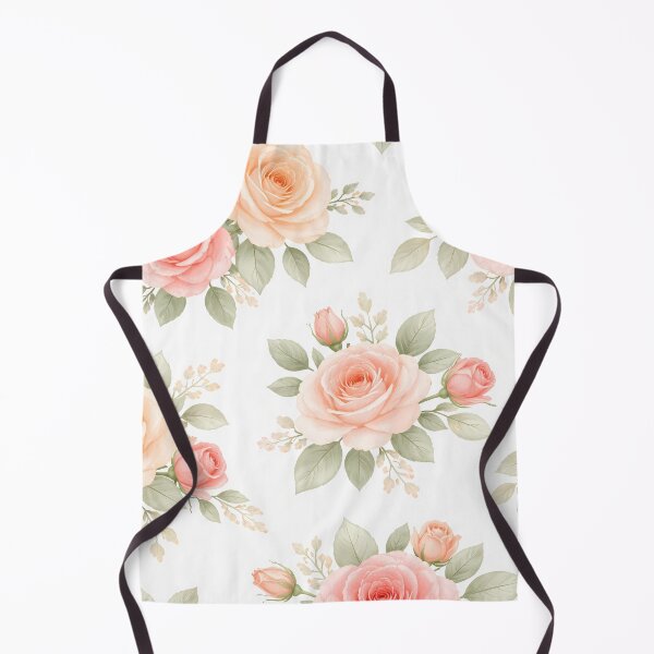 Item preview, Pink Peach Roses Botanical Watercolor Floral Pattern designed and sold by LuisWorks.