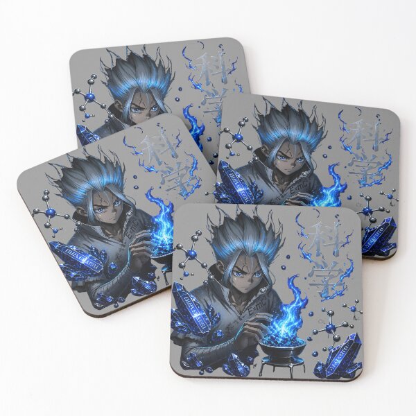 Item preview, Futuristic Anime Scientist with Electric Blue Flame and Chemical Flasks designed and sold by RoyalEarthstore.