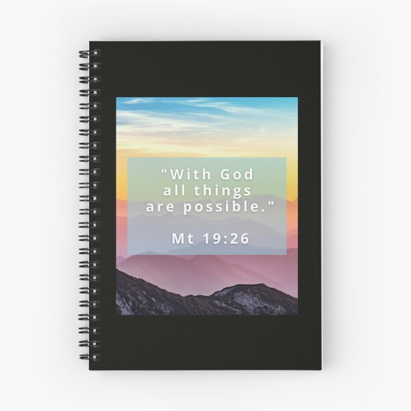 Item preview, With God All Things Are Possible – Matthew 19:26 Mountain Landscape Christian Design designed and sold by icreativestudio.