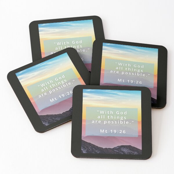 Item preview, With God All Things Are Possible – Matthew 19:26 Mountain Landscape Christian Design designed and sold by icreativestudio.