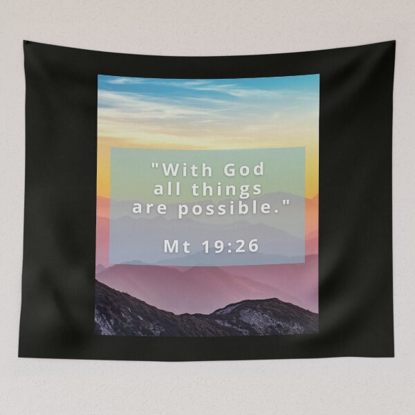 Item preview, With God All Things Are Possible – Matthew 19:26 Mountain Landscape Christian Design designed and sold by icreativestudio.