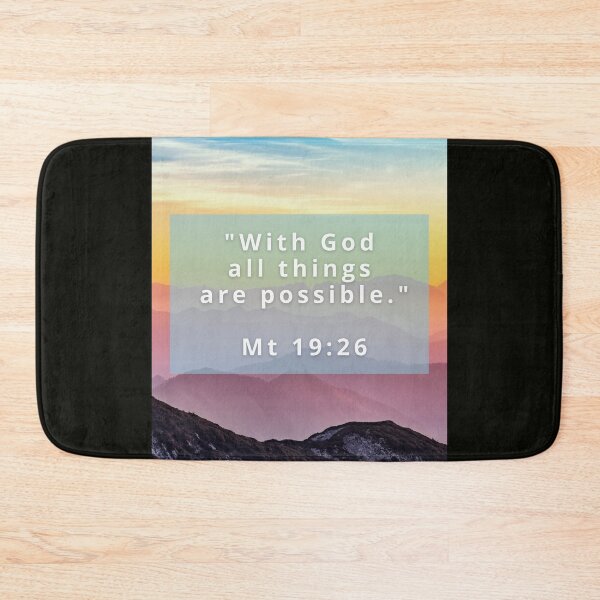 Item preview, With God All Things Are Possible – Matthew 19:26 Mountain Landscape Christian Design designed and sold by icreativestudio.