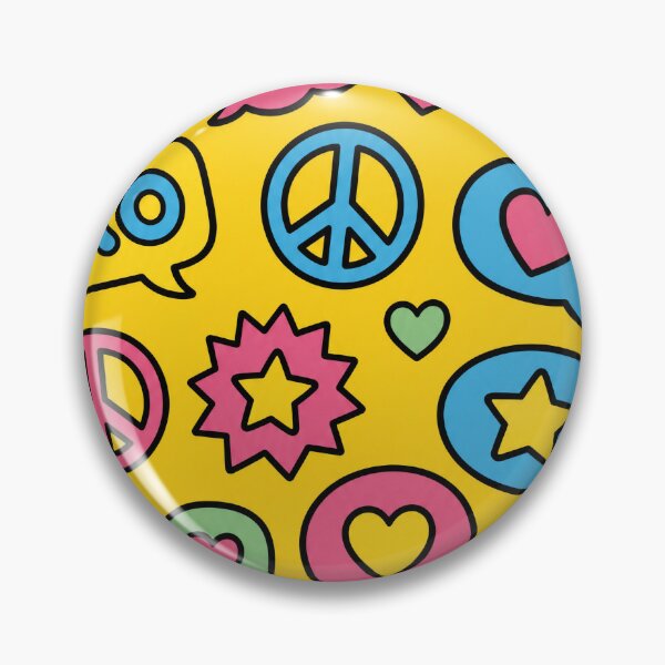 Item preview, Pop Art Icons Heart Peace Pattern designed and sold by VibePrints101.