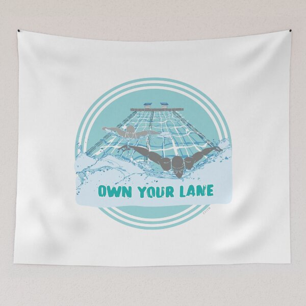 Item preview, Own Your Lane AQUA designed and sold by Pattern Omnibus.