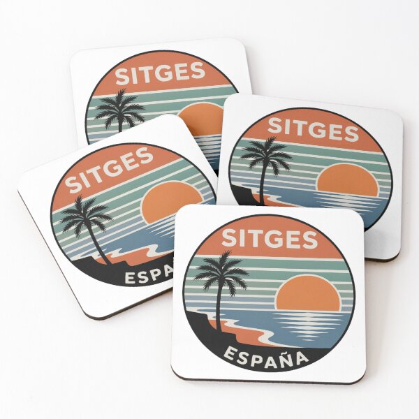 Item preview, Sitges España: Palm Coast Sunset Stripes Badge designed and sold by CircinusStore.