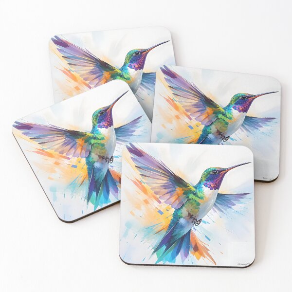 Item preview, Radiant Hummingbird in Flight – Colorful Abstract Wildlife Art designed and sold by ArtnarongDesign.