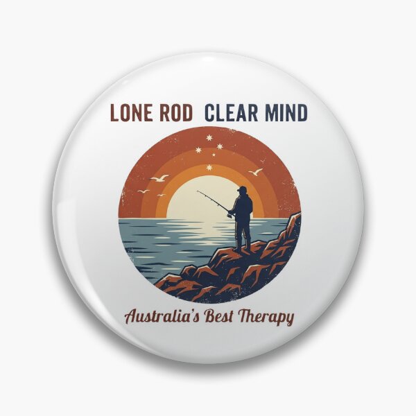 Item preview, Lone Rod Clear Mind Funny Australia Fishing Aussie Fisherman Retro Sunset Y2K designed and sold by Yellowriversss.