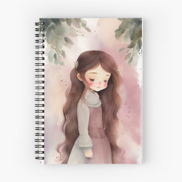 Item preview, Cozy Autumn Watercolor Girl Under Leaves  designed and sold by CatandTea.