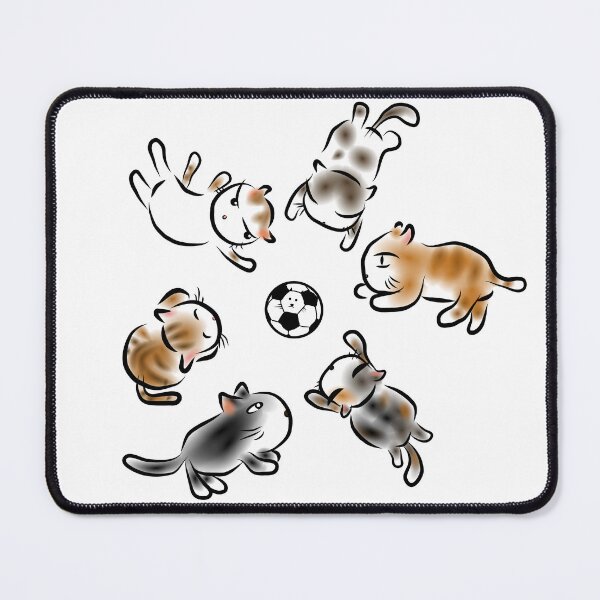 Item preview, Playful Cats Playing Soccer Ink Art designed and sold by aimicat.