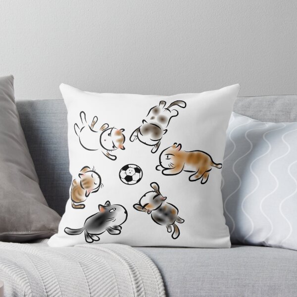 Item preview, Playful Cats Playing Soccer Ink Art designed and sold by aimicat.