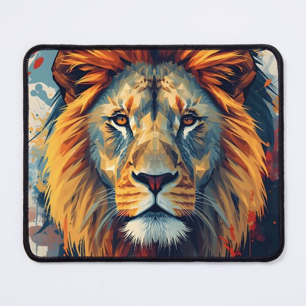 Item preview, Majestic Lion Portrait – Vibrant Abstract Wildlife Art designed and sold by ArtnarongDesign.