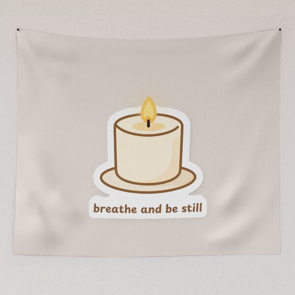 Item preview, Breathe and Be Still – Calm Healing Affirmation Quote designed and sold by CosmicQuietLab.