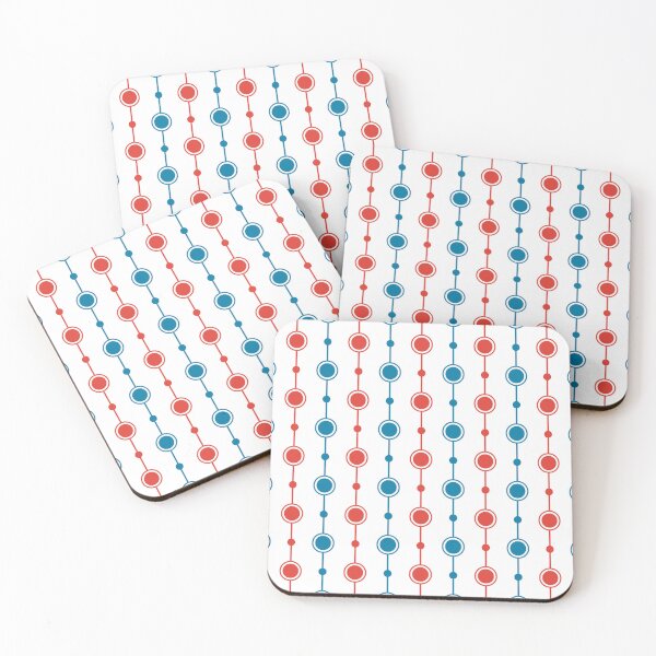 Item preview, Retro blue, red & white seamless pattern designed and sold by Mint + Midnight.