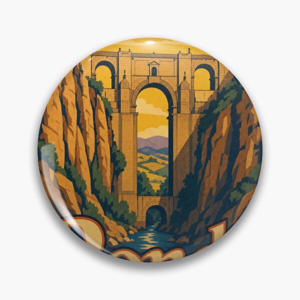 Item preview, Ronda Spain Travel Souvenir Retro Illustration designed and sold by VisualArtsOasis.