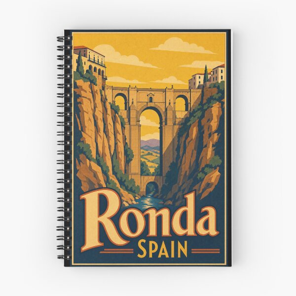 Item preview, Ronda Spain Travel Souvenir Retro Illustration designed and sold by VisualArtsOasis.