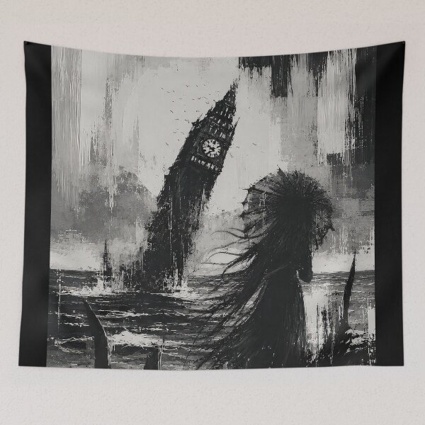 Item preview, When Time Drowned – Dark Gothic Monochrome Art designed and sold by Saint Arts Studio.