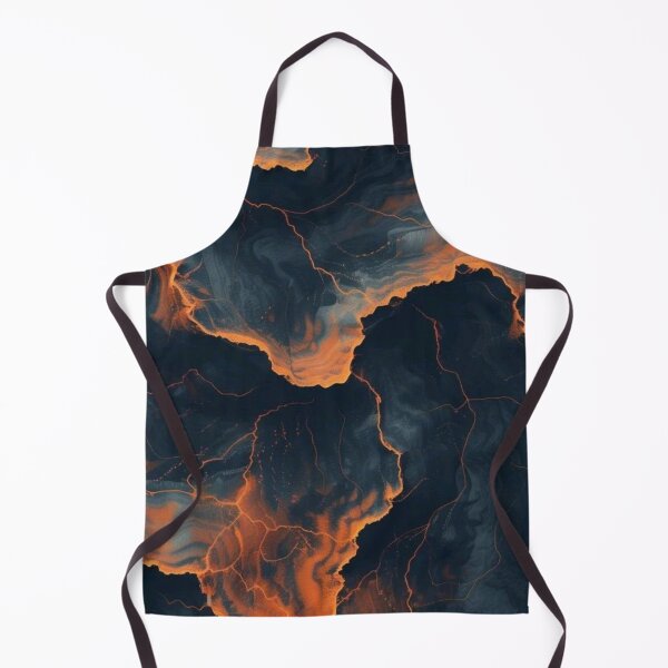 Item preview, Dark Volcanic Magma Fluid Art Fiery Orange Lava Abstract Marble Pattern designed and sold by LYAN-STORE.