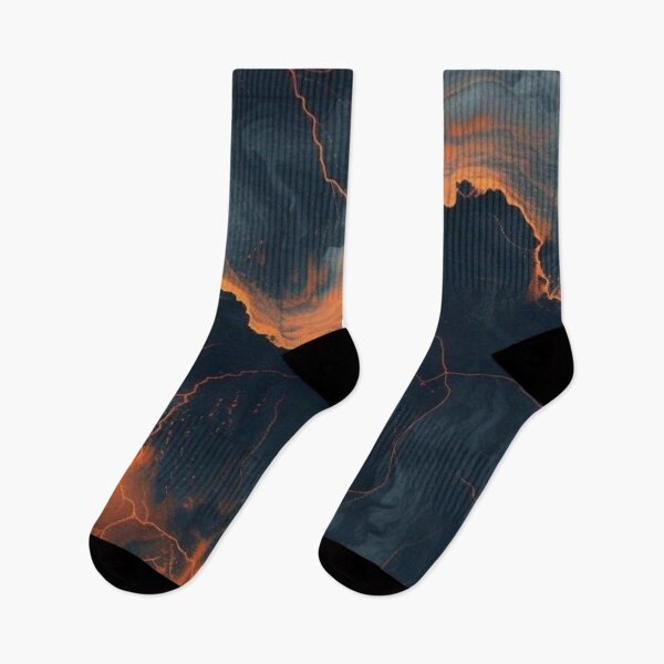 Item preview, Dark Volcanic Magma Fluid Art Fiery Orange Lava Abstract Marble Pattern designed and sold by LYAN-STORE.